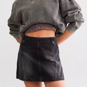 Free People Dark Gray Mini Skirt
